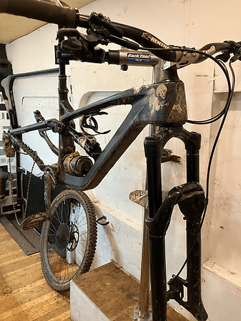 The Iron Skillet mountain bike in the Shell Bike shop